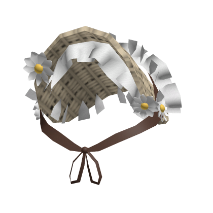 flower Straw hat brown
