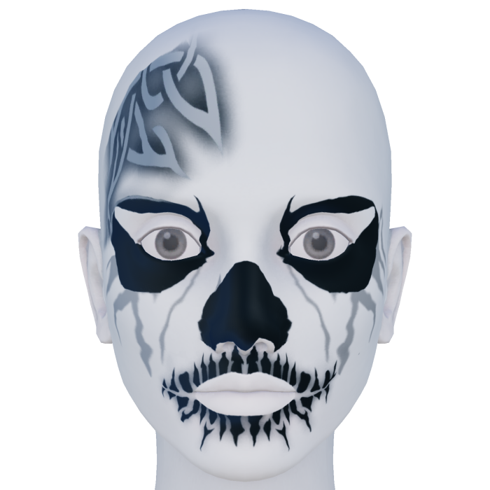 Black Skull Face Makeup