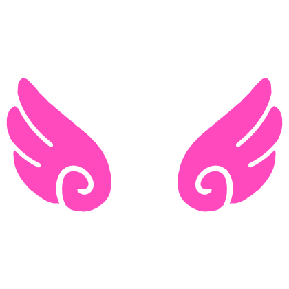 ♡ Cute Glowing Swirly Angel Wings in Hot Pink