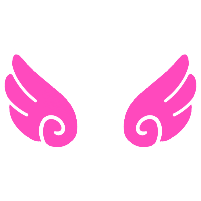 ♡ Cute Glowing Swirly Angel Wings in Hot Pink