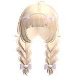  ♡ FREE : adorable orange fluffy braids w/ bows