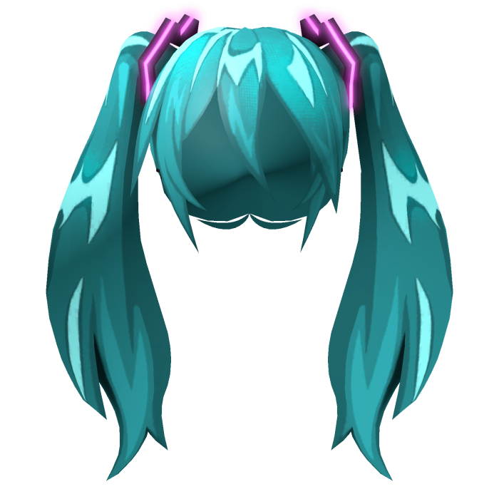 (EMISSIVE) Miku V6 Hair w/ Earbuds