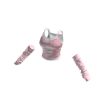 🍀 Y2K Cute Top w Armwarmers(Pink)