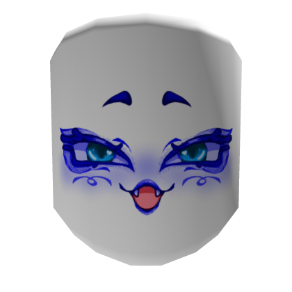 Kawaii smile makeup face (3.0 Blue) Roblox item