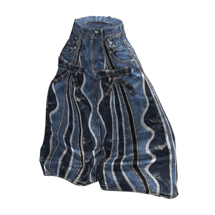💜 Y2K Kitsch Patchwork Wide Denim Pants_Blue