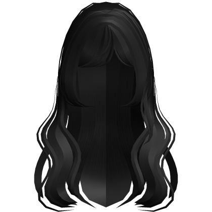 ♡ long wavy cute black hair Roblox item
