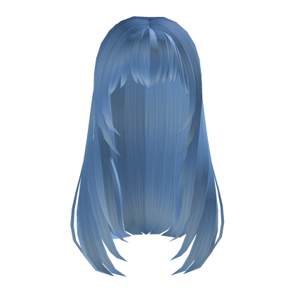 Cute Long Hair With Bangs (Blue)
