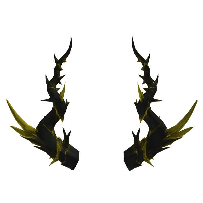 Dark Yellow Crystal Demon Horns Gothic