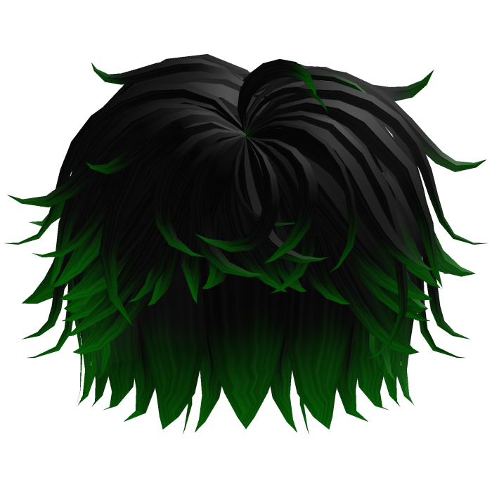 Green and Black Messy Hair