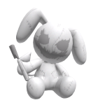 Emo Gothic White Grey Bunny 
