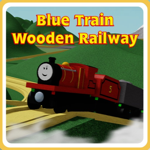 Blue Train Wooden Railway World official Roblox game thumbnail