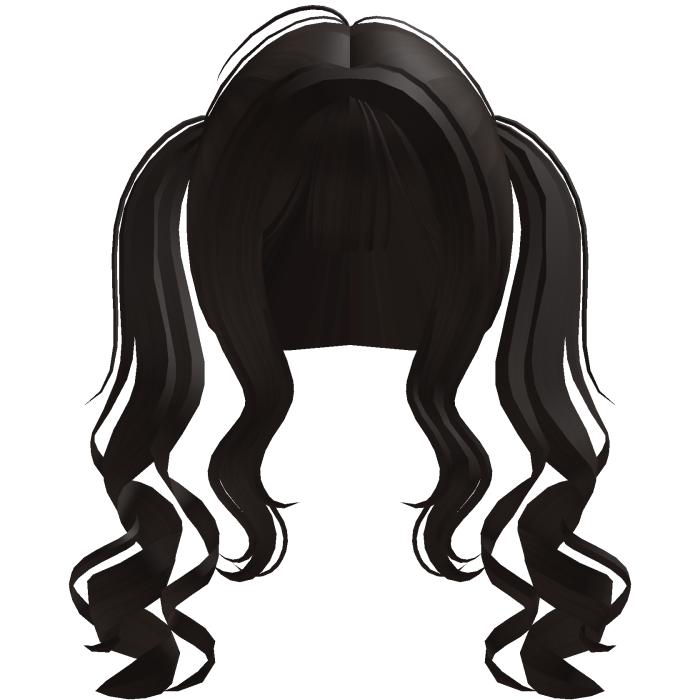 cute front curly pigtails w bangs in brown