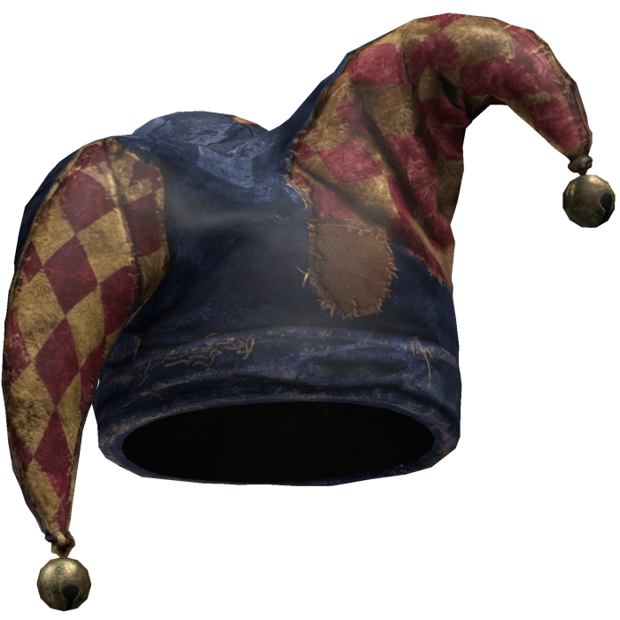 Blue & Burgundy Jester Hat