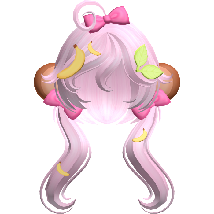 🍌🐵🍃 cute lala monkey pigtails in pink