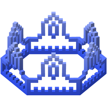 Blue 8-Bit Royal Crown Outline Recolor (Addon) Roblox item