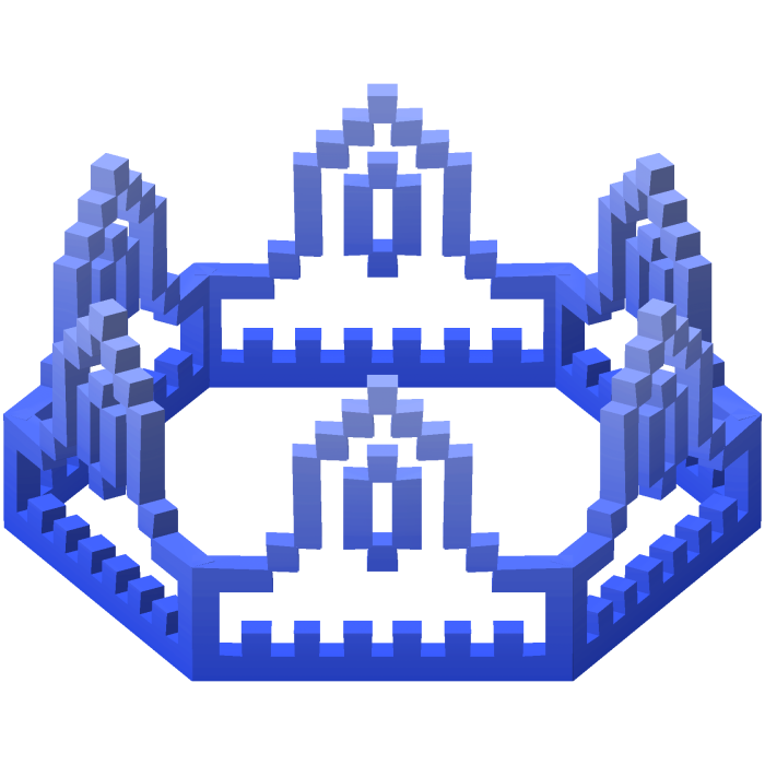 Blue 8-Bit Royal Crown Outline Recolor (Addon)