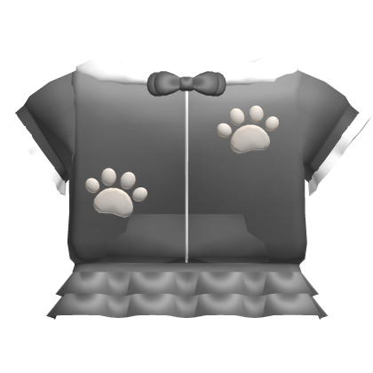 🦴┊ Kawaii Grey Puppy Paw hoodie & Skirt