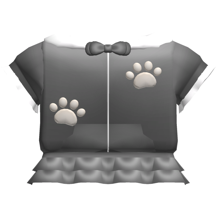 🦴┊ Kawaii Grey Puppy Paw hoodie & Skirt