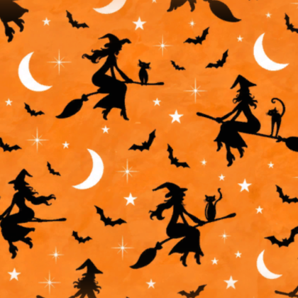 Spooky Witch Halloween Background Pumpkins Fall