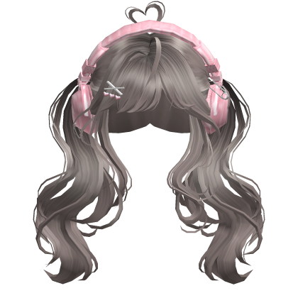 Cute Wavy Pigtails w/Headphonnes (Ash)