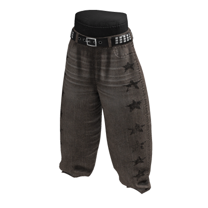 Star Baggy Pants — Brown