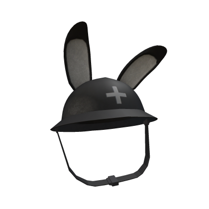 anime bunny ears military hat (black)