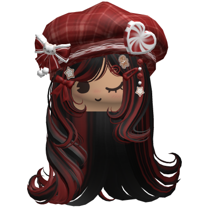 ♡ Christmas Fluffy Beret Combo (Black & Red)