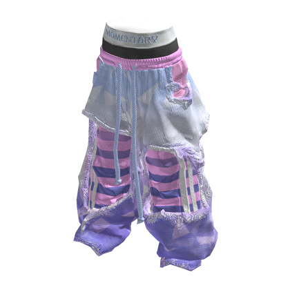 Purple Opium Style Distressed Panel Pants thumbnail