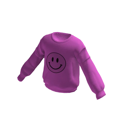Aesthetic Y2K Smiley Face Sweater - Pink | Roblox Item - Rolimon's