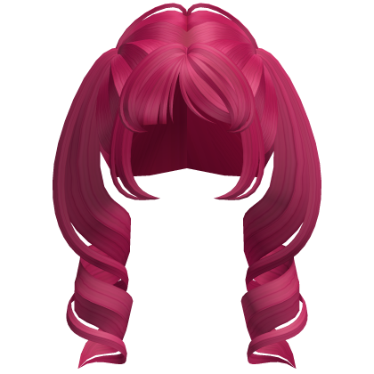 Soft Dolly Curled Pigtails (Hot Pink)