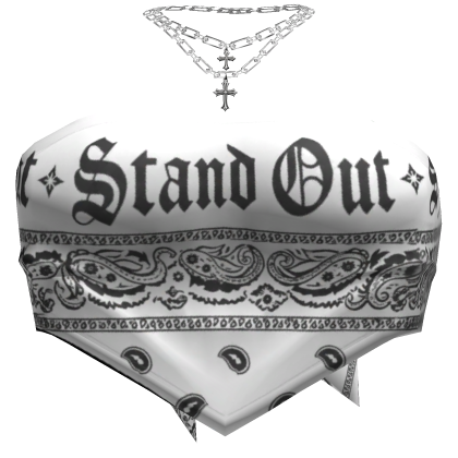 White Bandana Tube Top with Necklace Bundle 3.0 Roblox item
