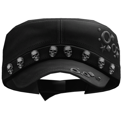 Caded Y2K Skull Beret (Black) Roblox item