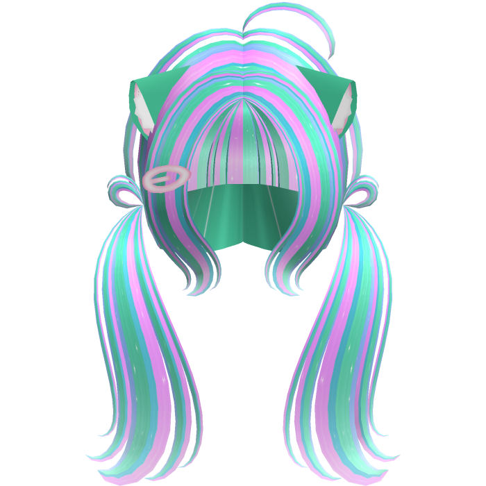 Cute Kitty Pigtails w/ Ears And Clip MLP Celestia