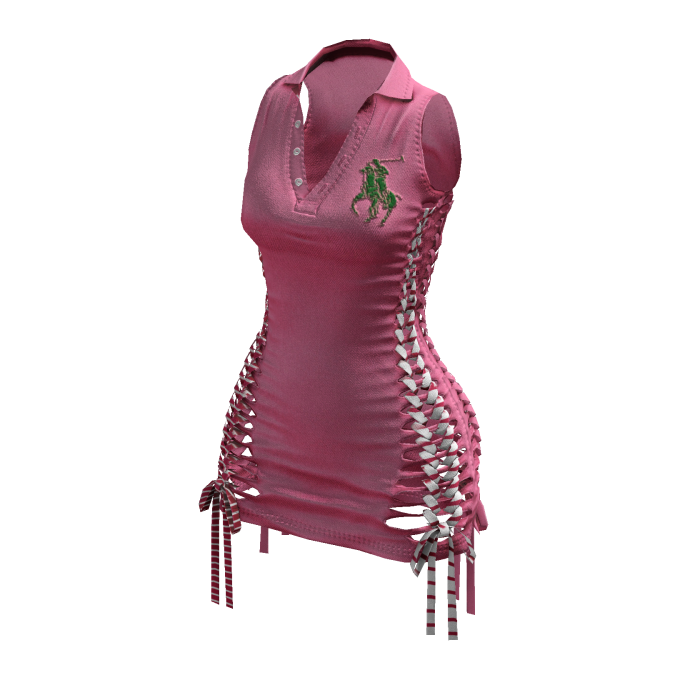 Braided Cutout Sleeveless Polo (Melon)