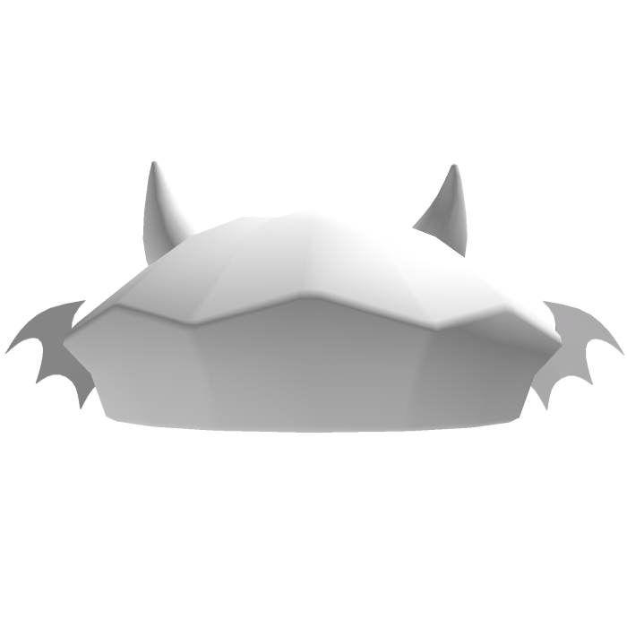 Emo White Bat Beret With Wings And Horns