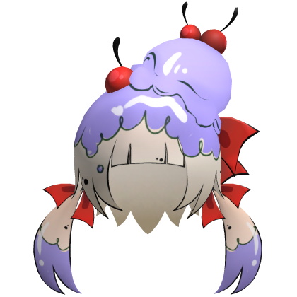 Toon Lowpoly Ice Cream Sunday Girl Hair