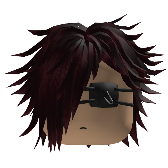 Messy Emo Hair w/ Eyepatch (Crimson)