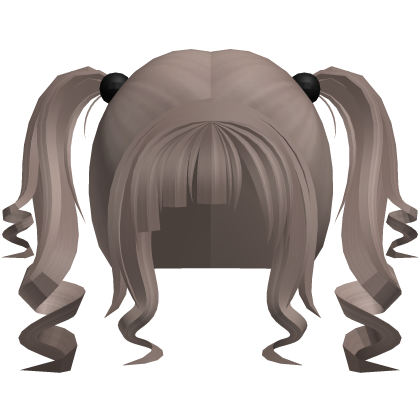 ꒰ ♡ : cutesy swirl twintails w curls dust brown Roblox item