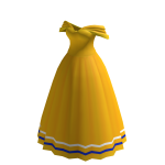 PREMIUM Gold Gown with Striped Trim
