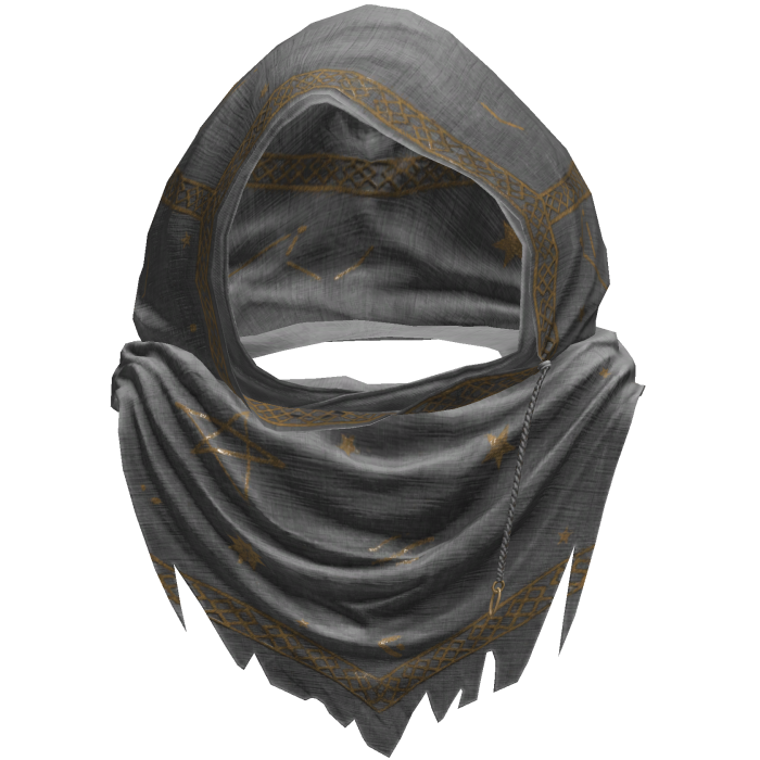 Gray Sorcerer Distressed Rune Hood