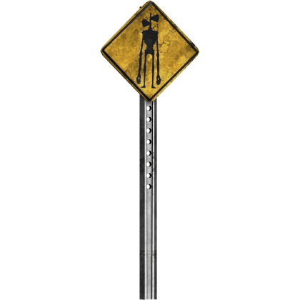 siren head urban scary dirty street sign