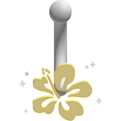 yellow cutesy hibiscus flower belly piercing Roblox item