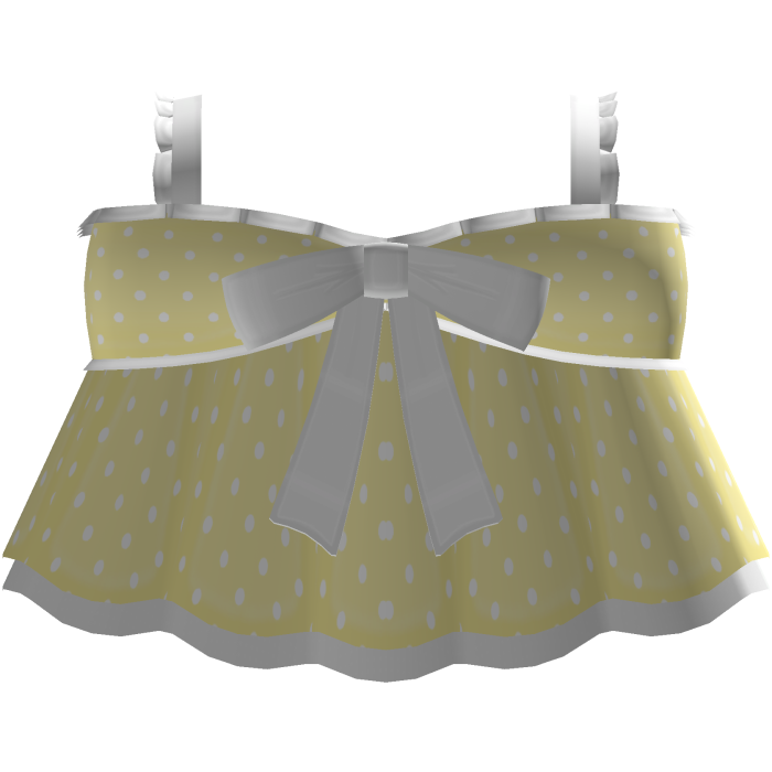 ♡ : cute yellow long polka dot top