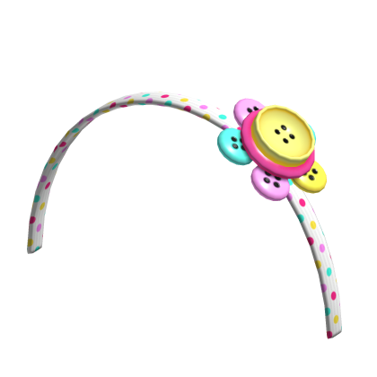 Confetti Gyaru Flower Button White Headband 