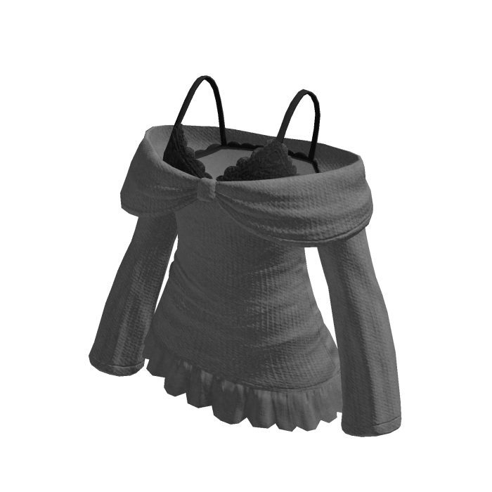 🍀Layered Bow Off-Shoulder(Grey)