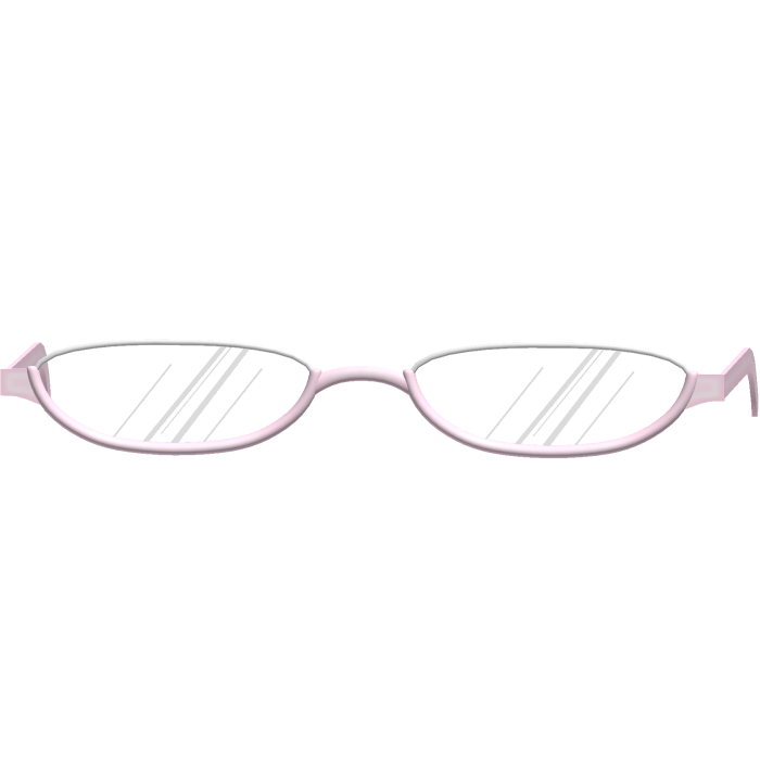 ♪ 〜 Cute Low Baby Pink Moe School Glasses 