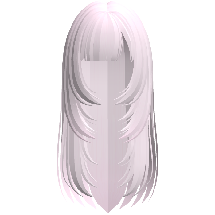 adorable long layered hime bang hair pink