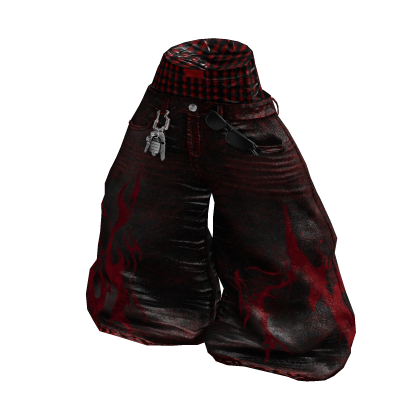 Y2K Halloween Saggy Boxer Jeans (Black&Red)