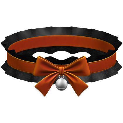 Orange Ruffled Choker Kawaii Bow Bell Collar 3.0