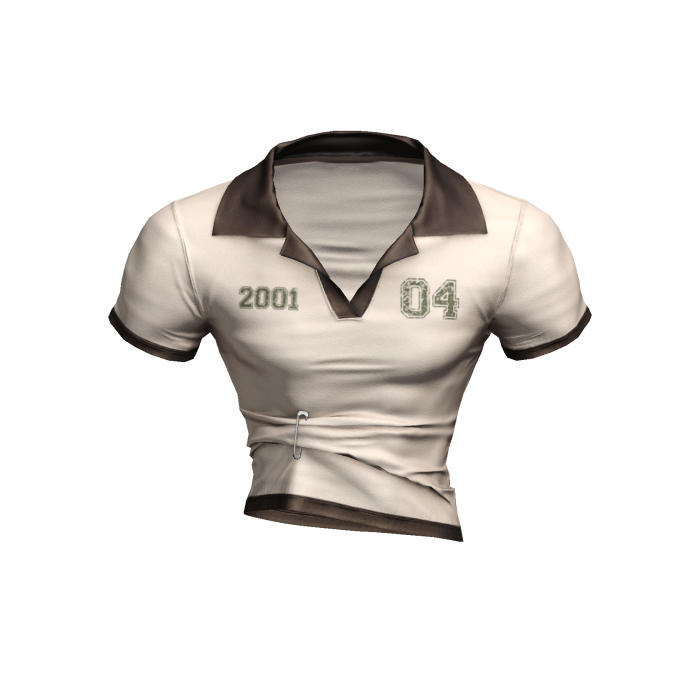 Pinned Collared OffWhite/Green Shirt